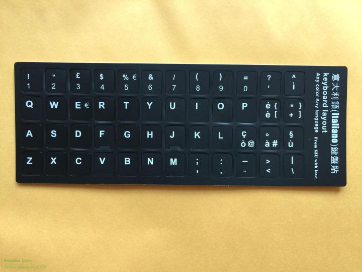 2ชิ้นแผ่นคลุมปกป้องแป้นพิมพ์สติกเกอร์แป้นพิมพ์อิตาลีอิตาลีสำหรับสติกเกอร์คีย์บอร์ดโน๊ตบุ๊ค11-6-12-13-3-14-0-15-6-17-3