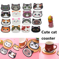 YYYYY now Silicone Heat Coffee Cup Non-Slip Mat Tableware Mat Cute Cat Head Coaster Cartoon Environment Calculator