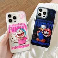 เคสโทรศัพท์ป้องกันการตกสำหรับ IPhone 11,12,13,14 Pro Max แบบนิ่มบทบาทภาพยนตร์การ์ตูนน่ารักโดราเอมอน