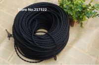 ∋✧❃ (2m/lot) Black vintage double knitted electrical wire for copper conductor electrical twisted wire pendant light lamps line