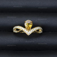 แหวนพลอยบุษราคัมน้ำทองบางกะจะ(Yellow Sapphire) เรือนเงินแท้ 92.5% ชุบทอง ไซด์นิ้ว 56 หรือเบอร์ 7.5 US พลอยแท้จากประเทศไทย