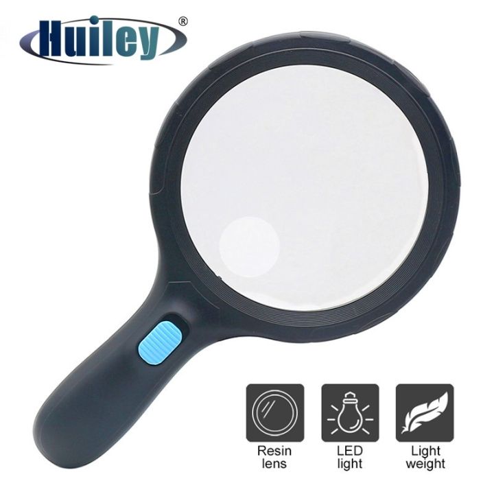 90mm 120mm 138mm Extra Large Lens Handheld Magnifier Illuminated ...