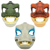 3D ไดโนเสาร์หน้ากากเหมือนจริง Raptor Dino ย้ายขากรรไกรไดโนเสาร์หน้ากากที่มีคุณภาพสูงพีวีซี H Eadwear ฮาโลวีนเด็กของเล่นเทศกาลของขวัญ