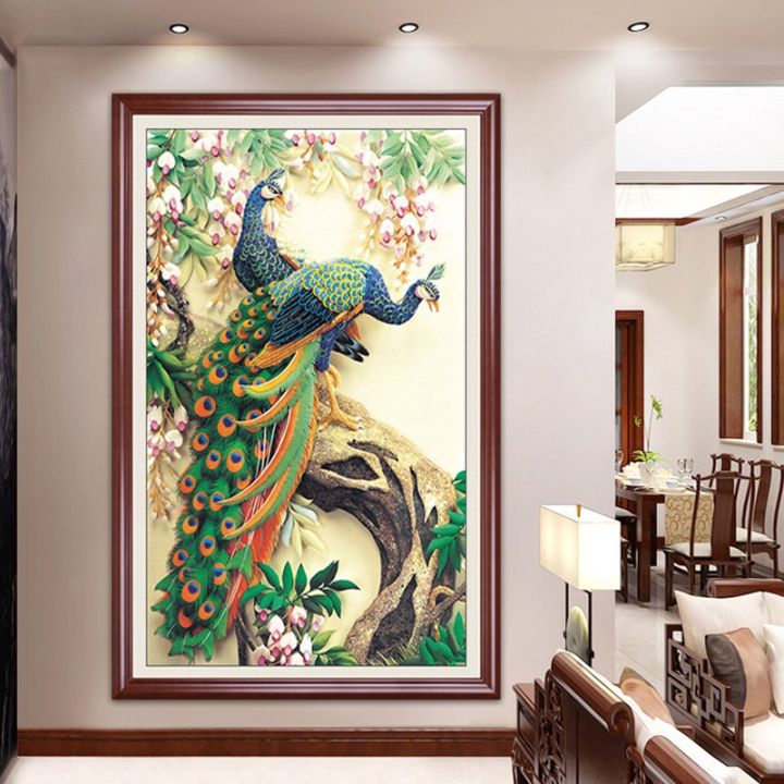 qianzehui-diy-5d-embroidery-round-diamond-peacock-magnolia-full-embroider-diamond-painting-cross-stitch-needlework