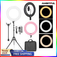 AMBITFUL RL-480 18 45เซนติเมตรหรี่แสงได้นำแหวนไฟโคมไฟ60Ws 3000 ~ 6000พัน480 LEDกับขาตั้งหลอดไฟสำหรับภาพไฟถ่ายภาพชุด