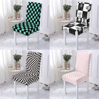 Geometry Style Covers For Chairs Furniture Cover For Chair Lattice Pattern Chairs Cover International Chess Printing Chair Cover