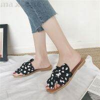 maxLove-Summer Womens Bow polka dot Flats Slippers Beach Shoes