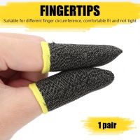 2pcs 24-pin Glass Fiber Ultra-thin Finger Cots Breathable Comfortable Sweat Proof Finger Cover Game Finger Sleeve Gloves