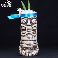 【High-end cups】600มล. เซรามิก Tiki แก้วพอร์ซเลนสร้างสรรค์เบียร์แก้วไวน์ถ้วยเครื่องมือบาร์