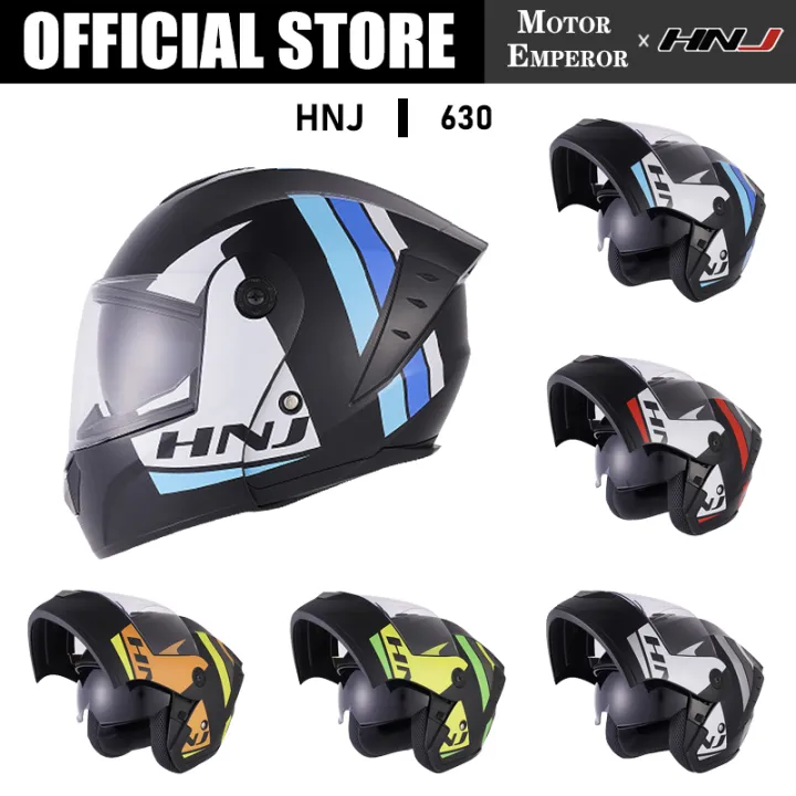 HNJ 630 helmet motorcycle full face whit icc for men original dual visor open face helmet and