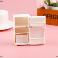FOO Dollhouse Miniature Bench ตู้เย็นของเล่นห้องครัวเฟอร์นิเจอร์ตกแต่งบ้าน