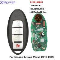 สัญญาณเตือนภัยรถยนต์ Jingyuqin KR5TXN1 S180144801กุญแจรีโมตอัจฉริยะสำหรับ Nissan Altima Versa 2019 2020 433.92Mhz ชิป4A 4ปุ่ม FSK