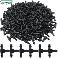 SPRYCLE 100-500PCS Barb Tee 3-Way Connector 4/7mm for Flower Pots Garden Watering 1/4 Inch Hose Micro Drip Irrigation Tool Watering Systems Garden Hos