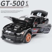 1/32โมเดลรถโลหะผสม Gt500ฟอร์ดมัสแตงเชลบี้,รถยนต์โลหะหล่อแข็งการจำลองเสียงและไฟคอลเลกชันเด็ก