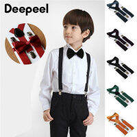 1Pc Deepeel 2.5cm Childrens Suspender 3 Clips Bow Tie Suspenders Baby Fashion Trousers ces Performance Apparel Accessories