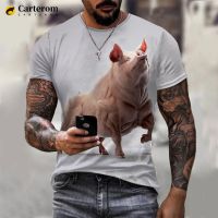 2022 Popular Novelty Funny Animal Pig Cows Series 3D T-shirt Men Women Fashion Casual Short Sleeve Harajuku Streetwear Tops