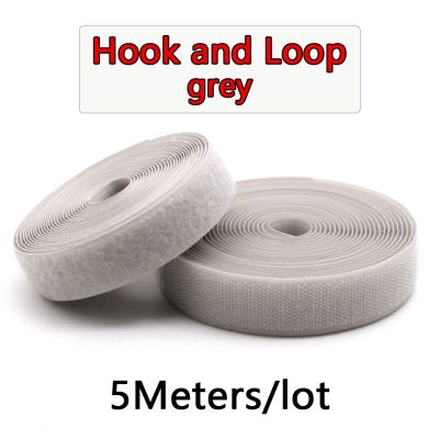 【YF】 5Meters/Pairs 25mm Grey  Non-Adhesive Hook and Loop fastener Tape Sewing-on the hooks adhesive Magic tape DIY/No glue