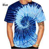 2022 Men and Woman Summer New Fashion Tie-dye 3D Printing T-shirt Spiral Circle Unisex Casual Short-sleeved Sports Shirt Top