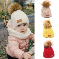 [COD] 2019 Korean autumn and winter new childrens single wool ball hat outdoor baby twist labeling warm knitted