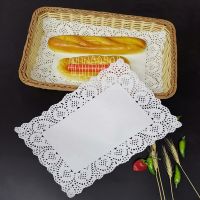 140Pcs Rectangular Flower Bottom Lace Papers Kitchen Baking Tool Oil-Absorbing Disposable Snack Bread Cake Pad