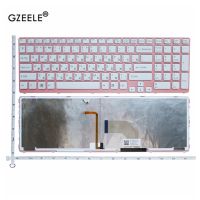 GZEELE แป้นพิมพ์แล็ปท็อปสำหรับรัสเซีย Sony Vaio SVE17 SVE1711 SVE1712 SVE1713 SVE1712L1E SVE1713G1EW SVE1711C5E SVE171C11สีขาว RU