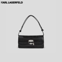 KARL LAGERFELD - K/IKONIK CROC-EMBOSSED SHOULDER BAG 235W3241 กระเป๋าสะพาย