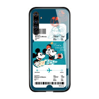 UCUC เคสโทรศัพท์เคสสำหรับ Realmi Realme X50 Pro 5G ปลอก Creative การ์ตูนเที่ยวบินตั๋ว Minnie Mouse โดนัลด์เดซี่เป็ด Glossy กระจกเทมเปอร์ฝาหลังปลอก