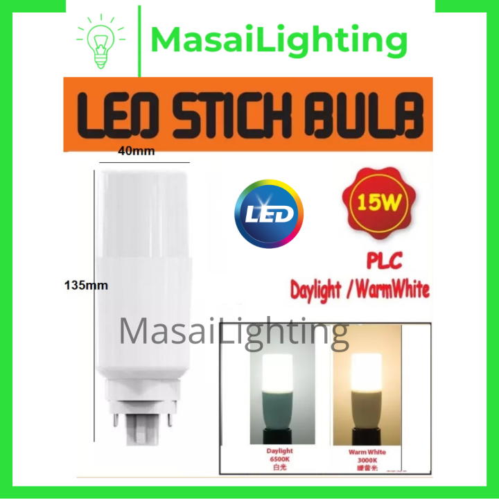 15W HIGH QUALITY LED STICK BULB G24 PLC MENTOL STICK LED LAMPU ...