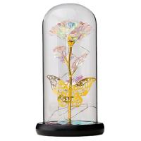 Glass Rose,Eternal Flower Light Up for Night Bedroom Decor,Gift for Mom Wife Girlfriend Birthday Anniversary