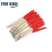 ♝☃ஐ FISH KING 10pcs/lot 2 colours Peacock Feather Float hard tail type fishing float bobber with rings for fishing