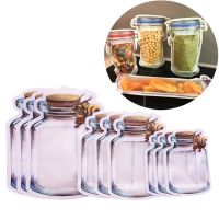 5-12 Seal Reusable Jar Bottles Organizer Bags Food Container Zipper Bags Food Storage Organizer Ziplock Bags Kitchen Organizer