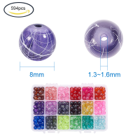 Ready Stock 1 Box Crystal Glass Beads Round Loose Beads Mixed Color for DIY Crafting Jewellery DIY