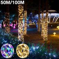 ⭐สุดพิเศษ ไฟเส้นตกแต่ง ไฟกระพริบ ไฟประดับ LED 500 800 1000ดวง ยาว 100m มี 3 สี airy light ราคาถูก