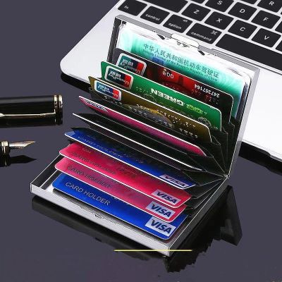【CW】■✲  10 Slots Credit Card Holder Men Anti ID Cardholder Debit Wallet Metal Porte Carte