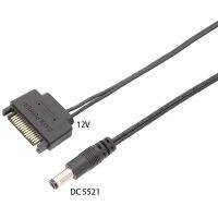 สาย DC 5521 SATA ปฏิวัติ DC 12V แหล่งจ่ายไฟ SATA ไปยัง DC สายเคเบิล1เมตรกระแสสูง