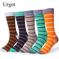 Urgot 5 Pairs Mens Socks Large Big Plus Size 45,46,47,48 Crew Long Tube Socks Spring Autumn Cotton Thickening Male Happy Socks