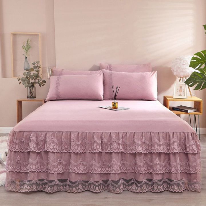 western-europe-high-end-bed-skirt-home-textile-bedding-3pcsset-1bed-skirt-2pcs-pillowcase-bed-sheet-kingquee-bedspread-f0562
