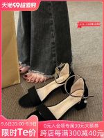 【Ready】? thick heel s womens summer 23 new -mat -heel fairy sle h high heels