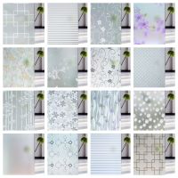 Window Film Privacy Stained Glass Film Frosted Opaque Clings Blocking Vinyl Stickers for Door Office