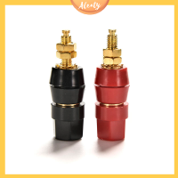 Aleaty? King 2PCS Binding Post Speaker Cable Audio Amplifier Terminal Banana Plug Jack Gold