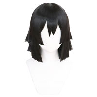 Demon Slayer Kimetsu No Yaiba Uzui Tengen Cosplay Wig Silver Iguro Obanai Black Hashira Hair Wig Masquerade Props