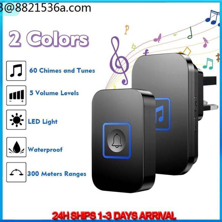 Cable safety device Waterproof Wireless Doorbell 60 sounding 5 Volume