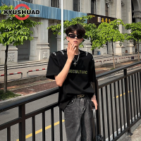 KYUSHUAD พิมพ์ตัวอักษรฤดูร้อนเยาวชนยอดนิยมเสื้อยืดสำหรับทั้งหญิงและชายห้าในสี่แขนแฟชั่นคอกลม