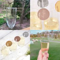 10/20/50PCS Blank Acrylic Drink Marker Tags DIY Wedding Dinner Glass Name Tag Place Cards Baby Shower Celebration Decor Supplies Cups  Mugs Saucers