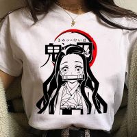 Kawaii ๆ Anime Demon Slayer Kimetsu ไม่มี Yaiba กราฟิกเสื้อยืดหญิงฤดูร้อนหลวมเสื้อสีขาว Tees O-Neck ผู้หญิง Goth TopsS-5XL