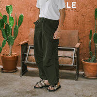 TRUFFLE BAGGY PANTS GREEN กางเกงขายาว ผ้าไนร่อน สีเขียว ทรงใหญ่ oversize 8 กระเป๋า