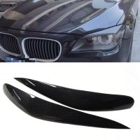 สำหรับ BMW 7 Series F01 F02 F03 F04 2008-2015ไฟหน้าคิ้วไฟหน้าเปลือกตาคาร์บอนไฟเบอร์ด้านหน้าไฟหน้าฝาครอบคิ้ว Trim