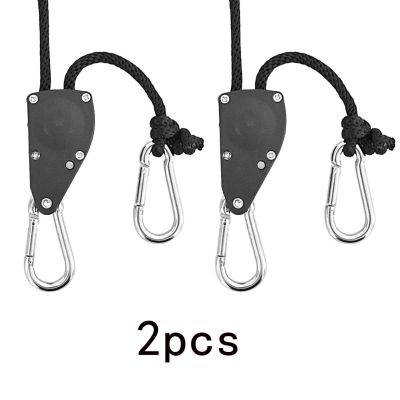 【CW】 2Pcs Rope Ratchet Adjustable Hanger Tent Carbon Filter Hydroponic Hangers Zinc Alloy Plastic Pulley