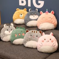 【CW】 36x30cm Fuzzy Cuddly Hands Stuffed Round Unicorn Cartoon Animals With Holes Warm