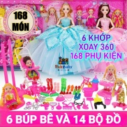 Búp bê Barbie đồ chơi, bộ đồ chơi búp bê nhiều chi tiết, búp bê cho bé gái